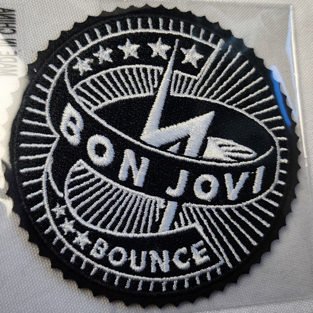 Bon Jovi Bounce Album Embroidered Patch Black White Circular Rock Band Merch NEW